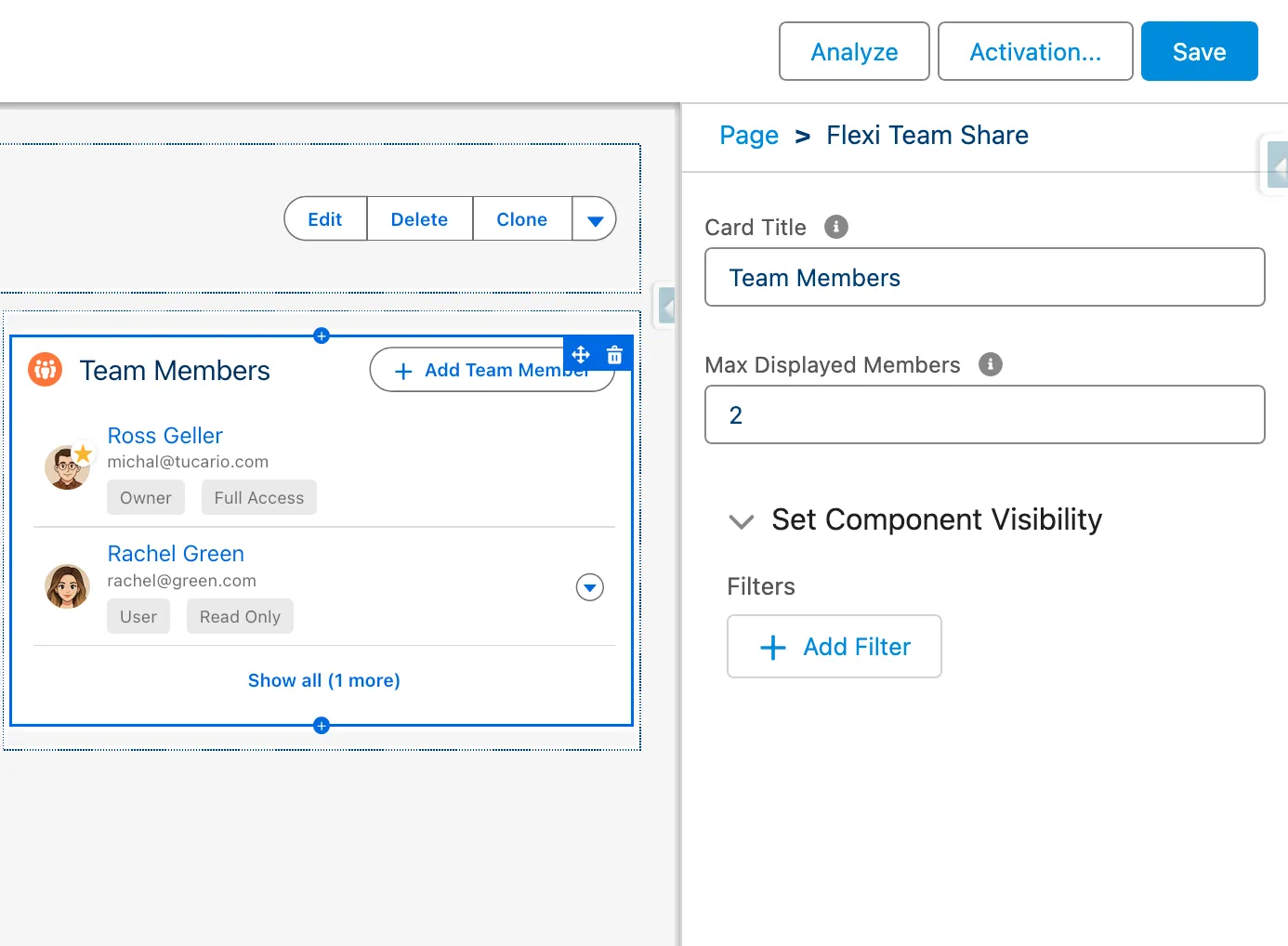 Lightning App Builder configuration