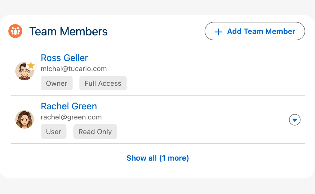Collapsed team member list